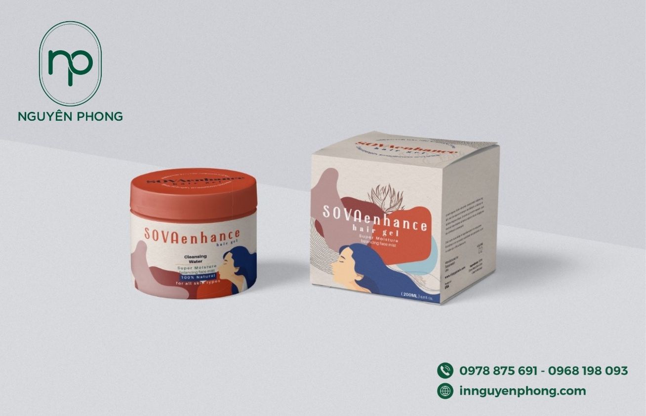 In hộp giấy đựng gel làm tóc thiết kế đẹp